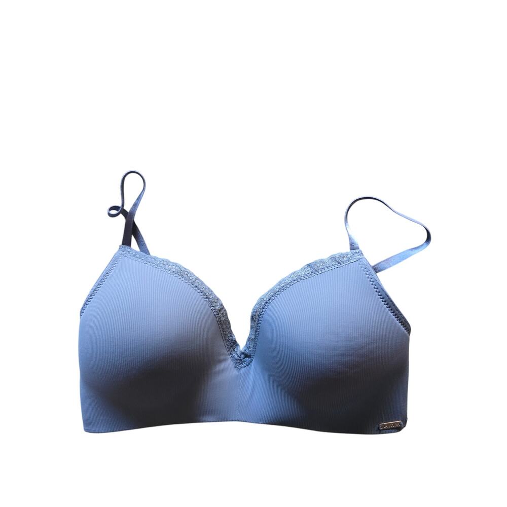 Nautica Intimates Bra 36C Womens Blue Wireless Padded Adjustable Straps Lace